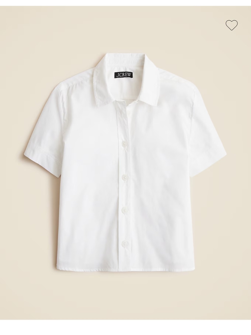 J. Crew White Short-Sleeve Button-Down Shirt